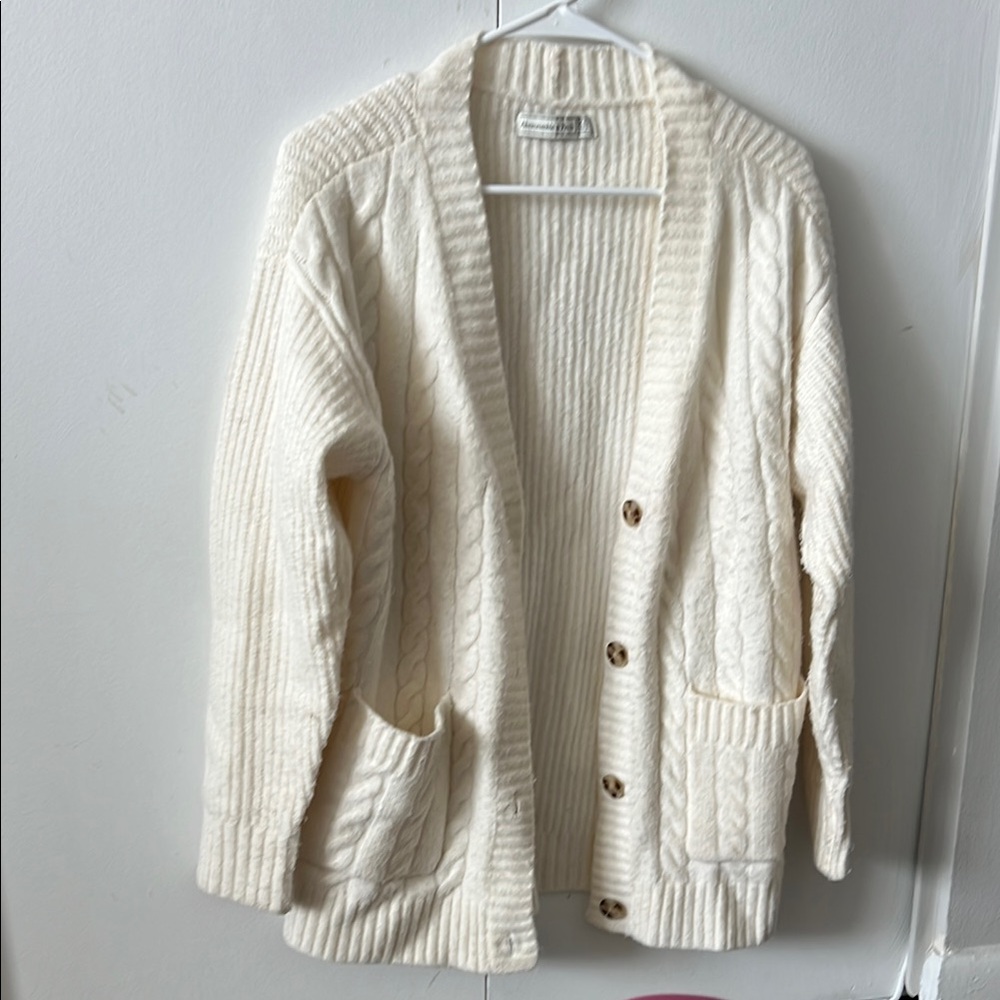 Women's Cream Cardigan Sweater